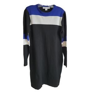 Vtg Larry Levine Y2K Knit Sweater Dress Size M Black Wear with Leggings Warm